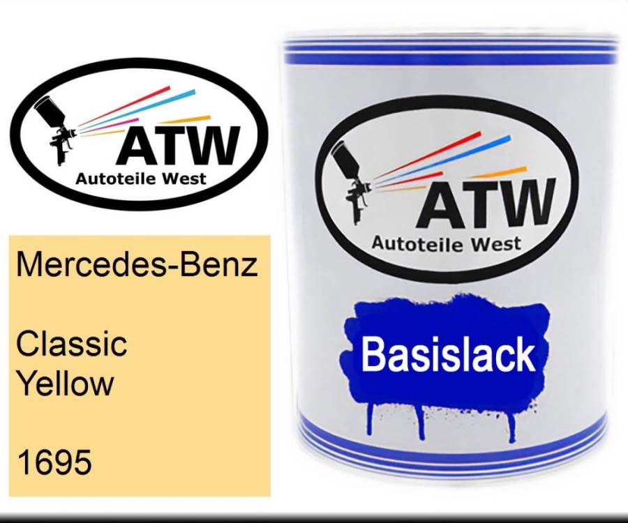 Mercedes-Benz, Classic Yellow, 1695: 1L Lackdose, von ATW Autoteile West.